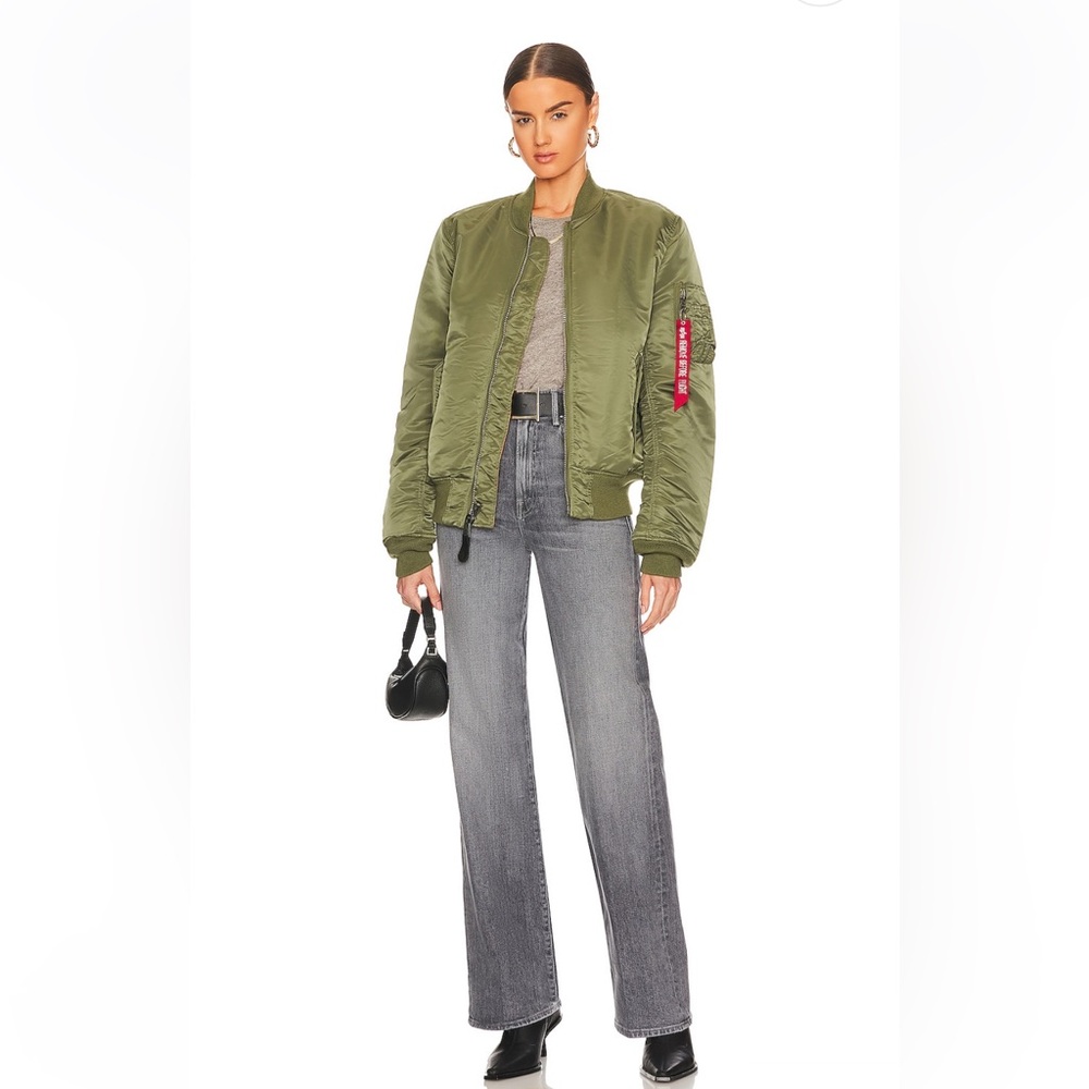 MA-1 Slim Fit Bomber Jacket in Sage